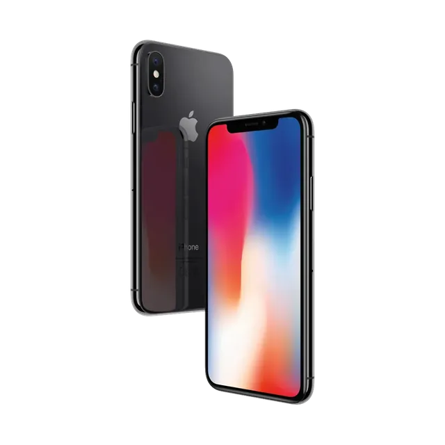 Apple iPhone X in Space Grey, back and front