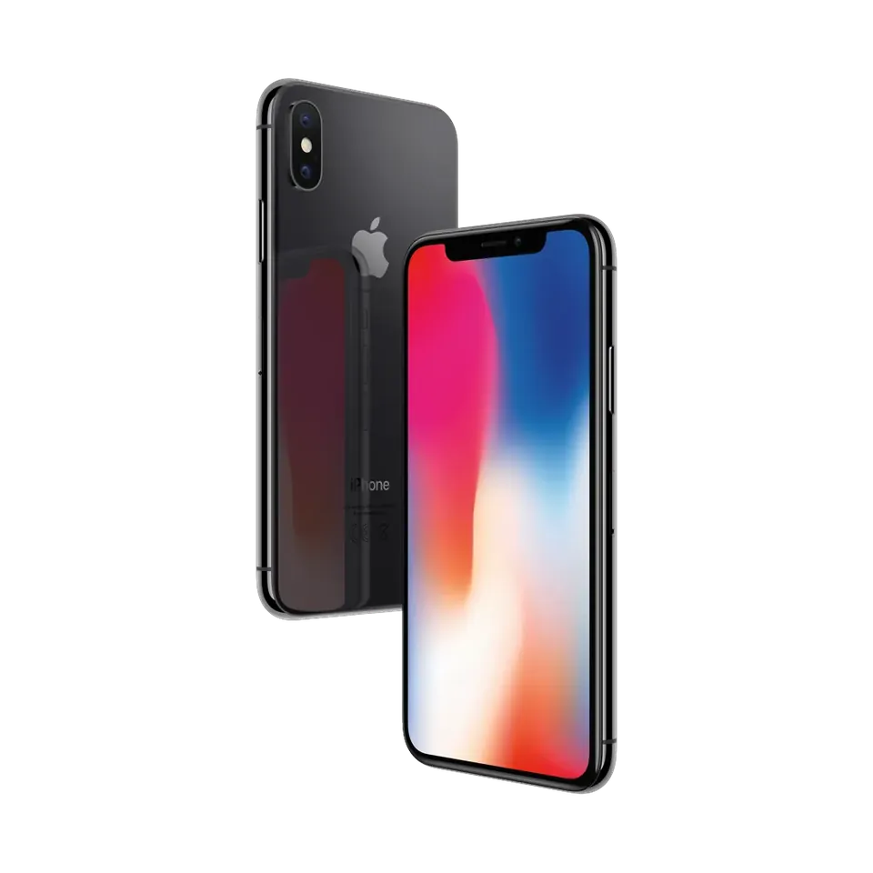 Apple iPhone X in Space Grey, back and front