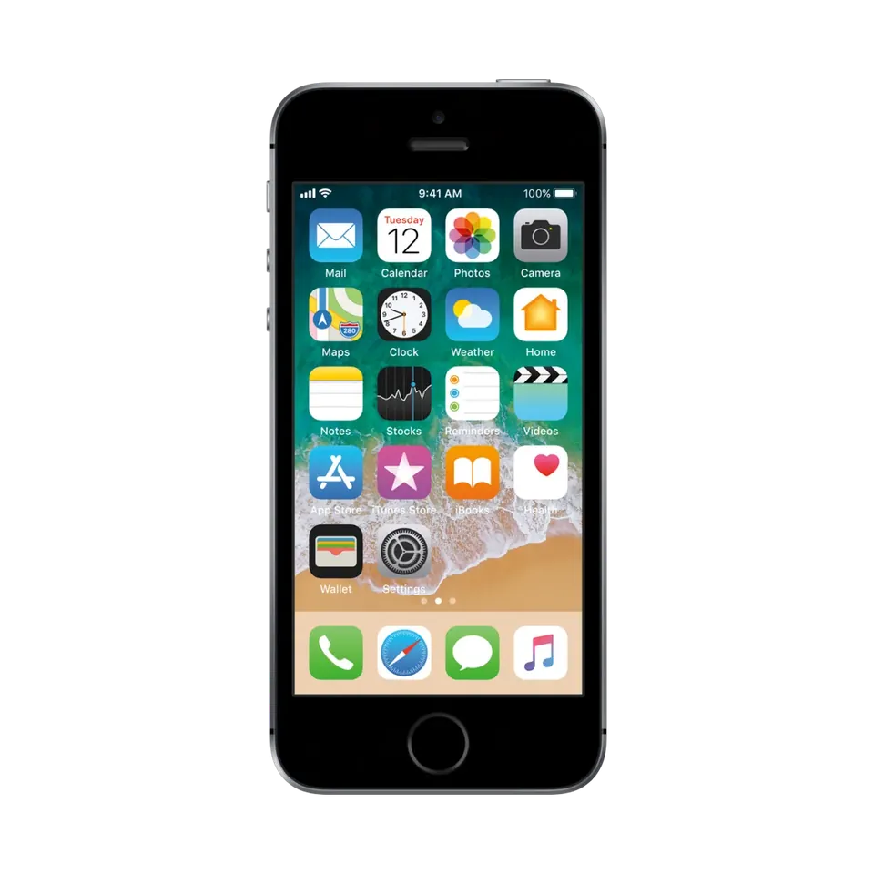 Apple iPhone SE (1st generation), front, home screen