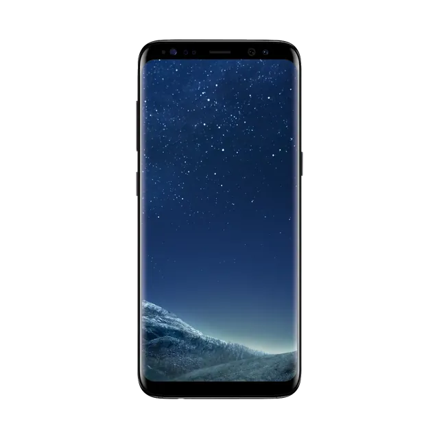 Samsung Galaxy S8 in Midnight Black, front, Infinity Display
