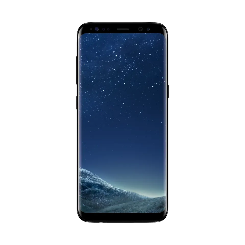 Samsung Galaxy S8 in Midnight Black, front, Infinity Display
