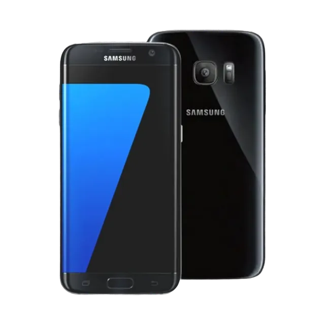 Samsung Galaxy S7 edge in Black Onyx, front and back