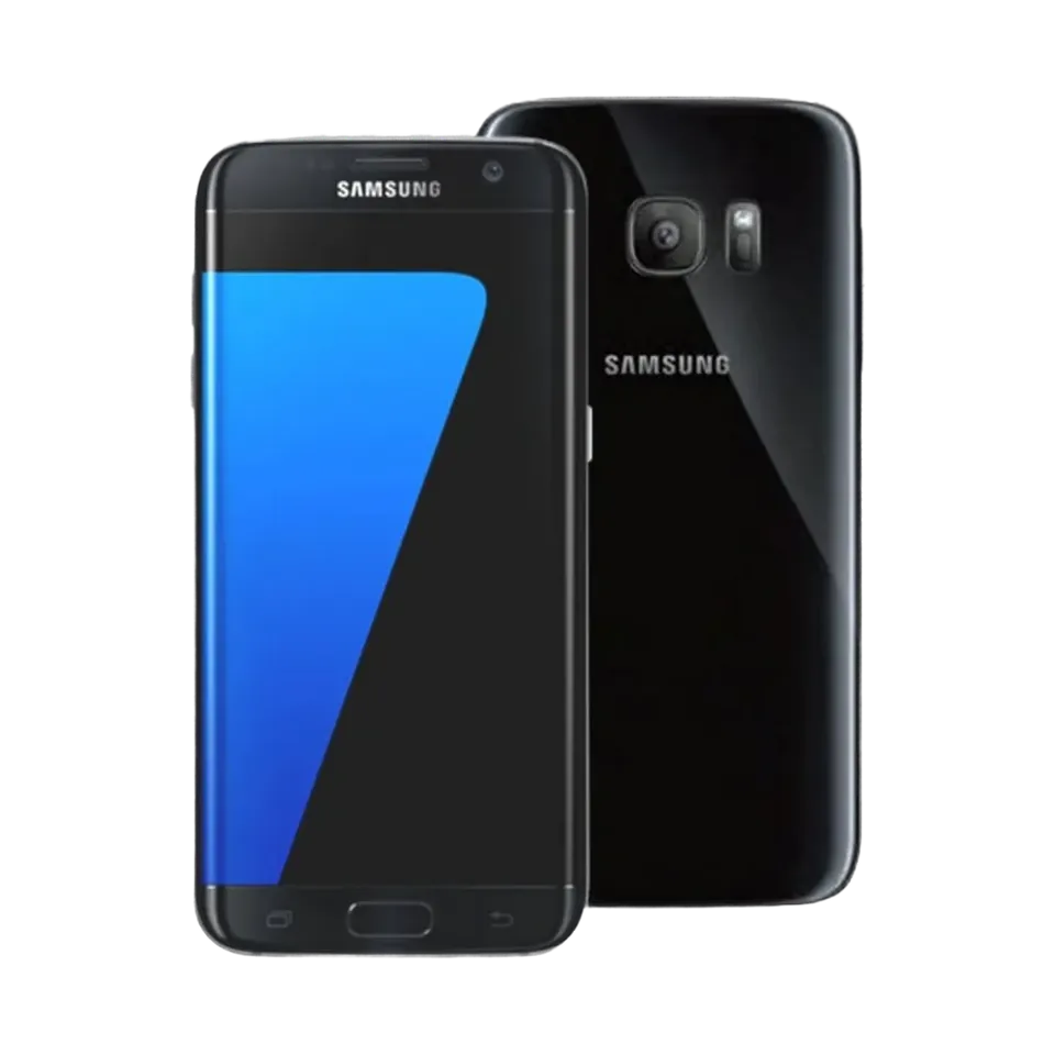 Samsung Galaxy S7 edge in Black Onyx, front and back