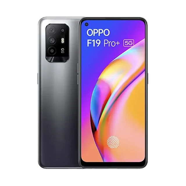 OPPO F19 Pro+ 5G in Space Silver, back and front