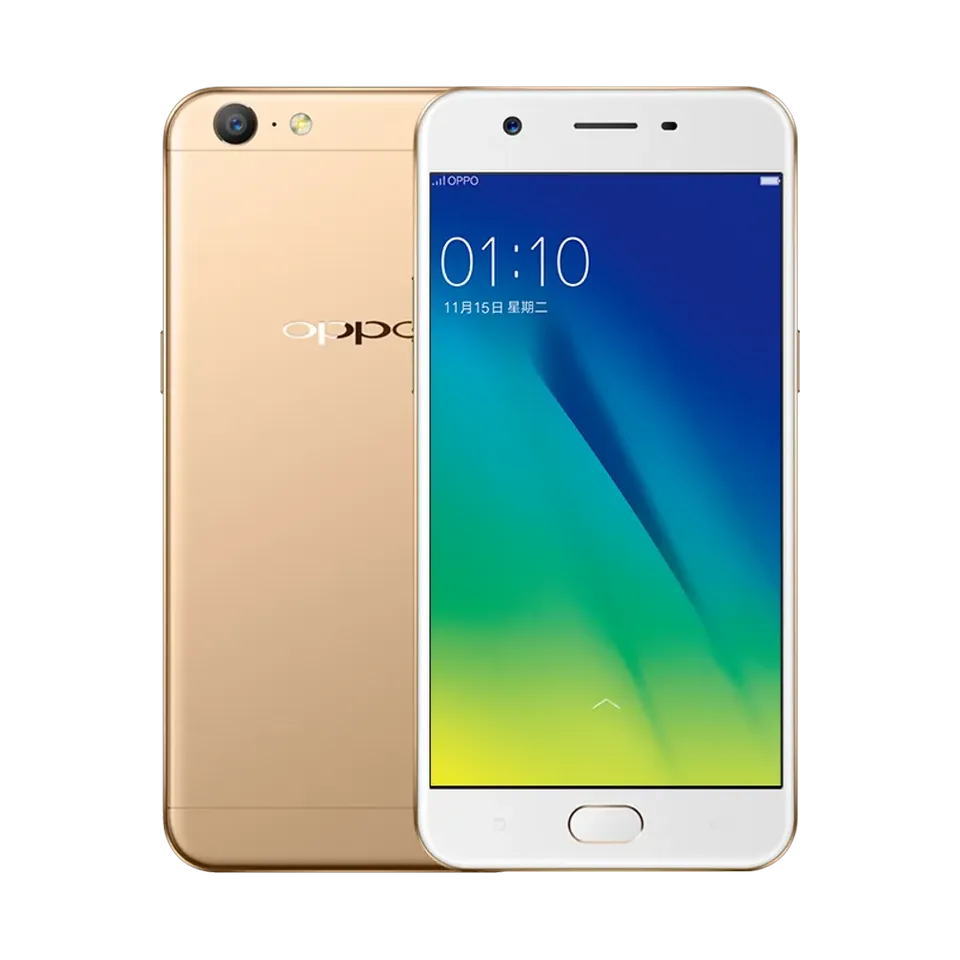 OPPO A57 in Gold, back and front