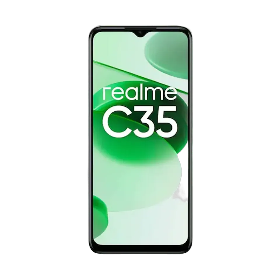 realme C35 in Glowing Green, front