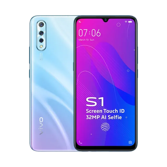 vivo S1 in Skyline Blue, back and front