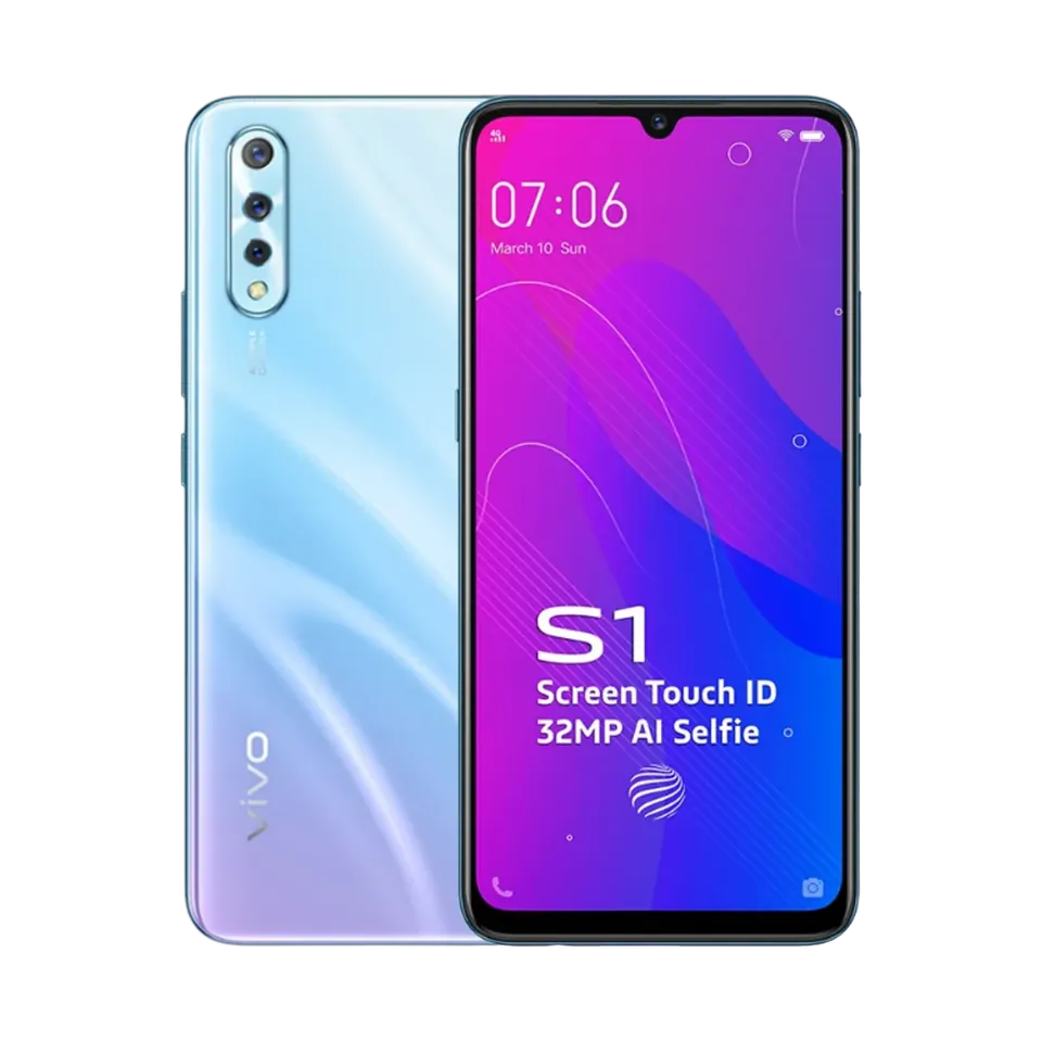 vivo S1 in Skyline Blue, back and front