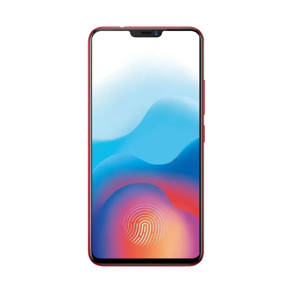 vivo X21 in Ruby Red, front with the in-display fingerprint icon