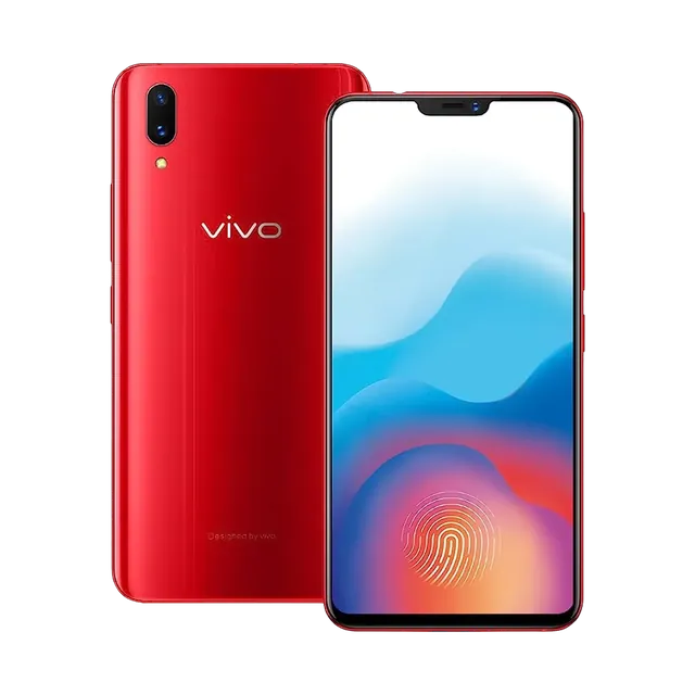 vivo X21 in Ruby Red, back and front