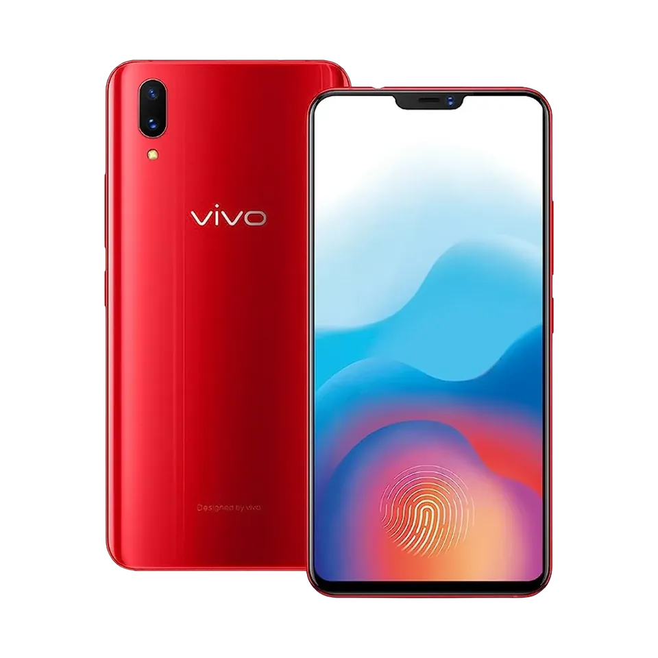 vivo X21 in Ruby Red, back and front