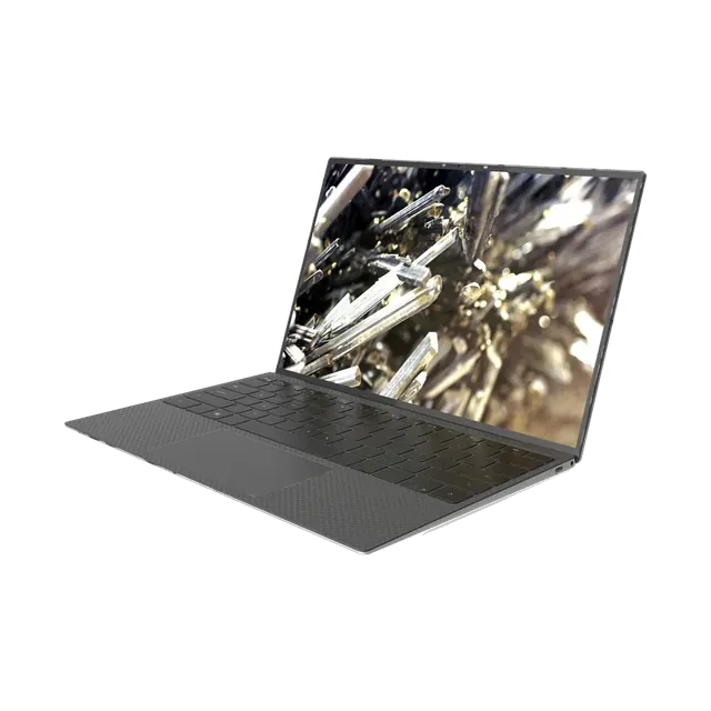 Dell XPS 13 in Graphite, open, side angle
