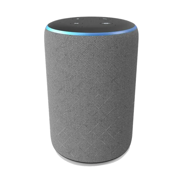 Amazon Echo smart speaker in Heather Grey, front