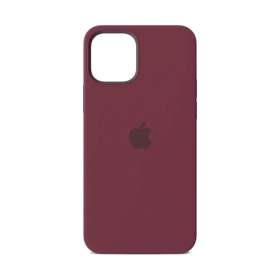 Apple silicone case with MagSafe in Plum, back