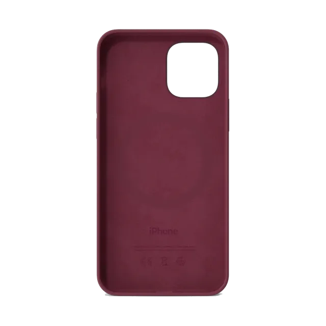 Apple silicone case with MagSafe in Plum, microfibre lining