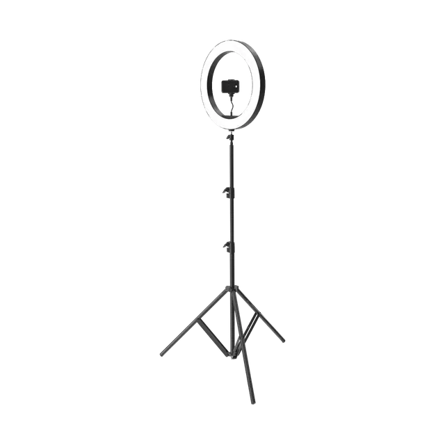 10-inch LED ring light on a tripod stand