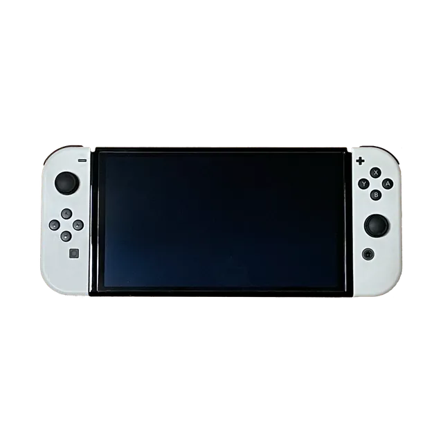 Nintendo Switch OLED Model with white Joy-Con, handheld, front