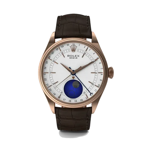 Rolex Cellini Moonphase in Everose gold, dial with the blue moon disc