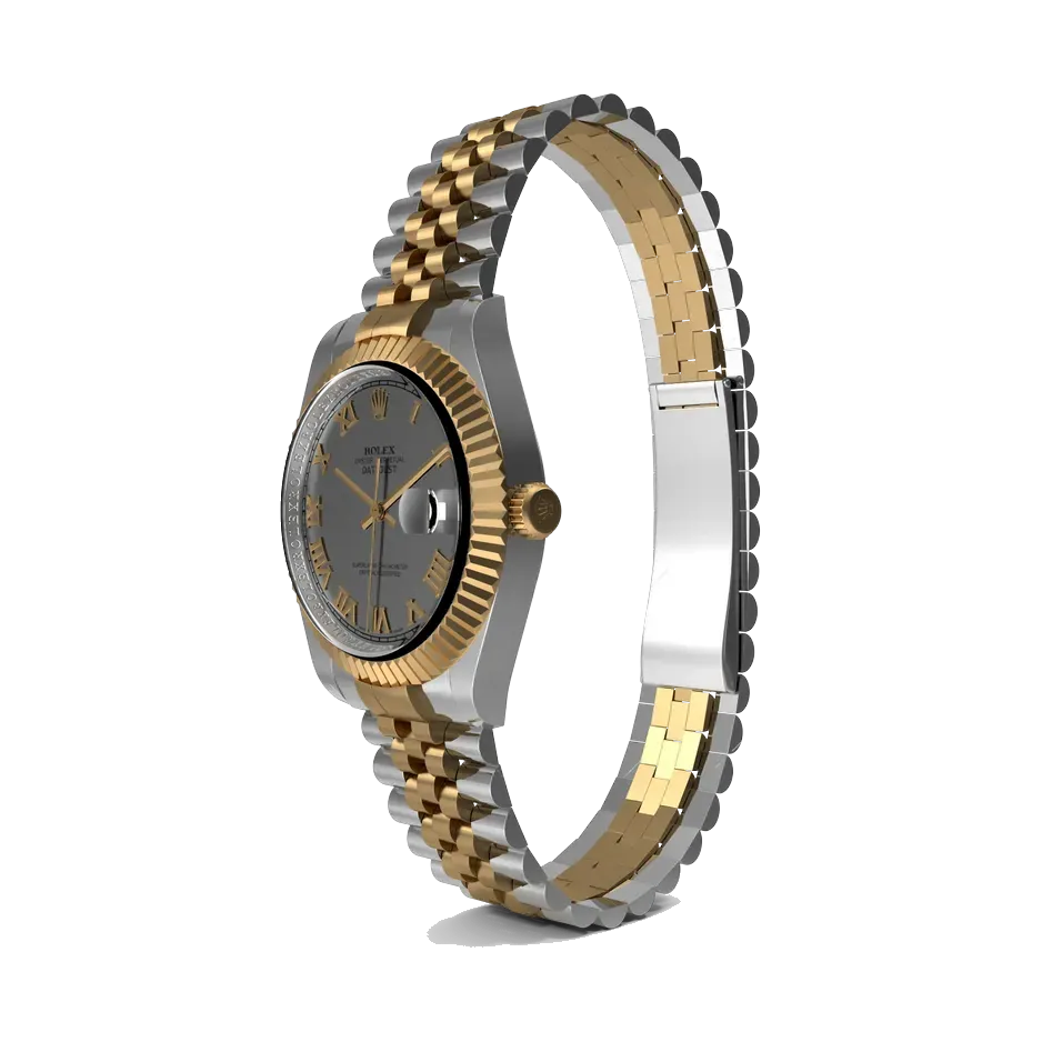 Rolex Datejust 41 two-tone with Jubilee bracelet, angled bracelet view