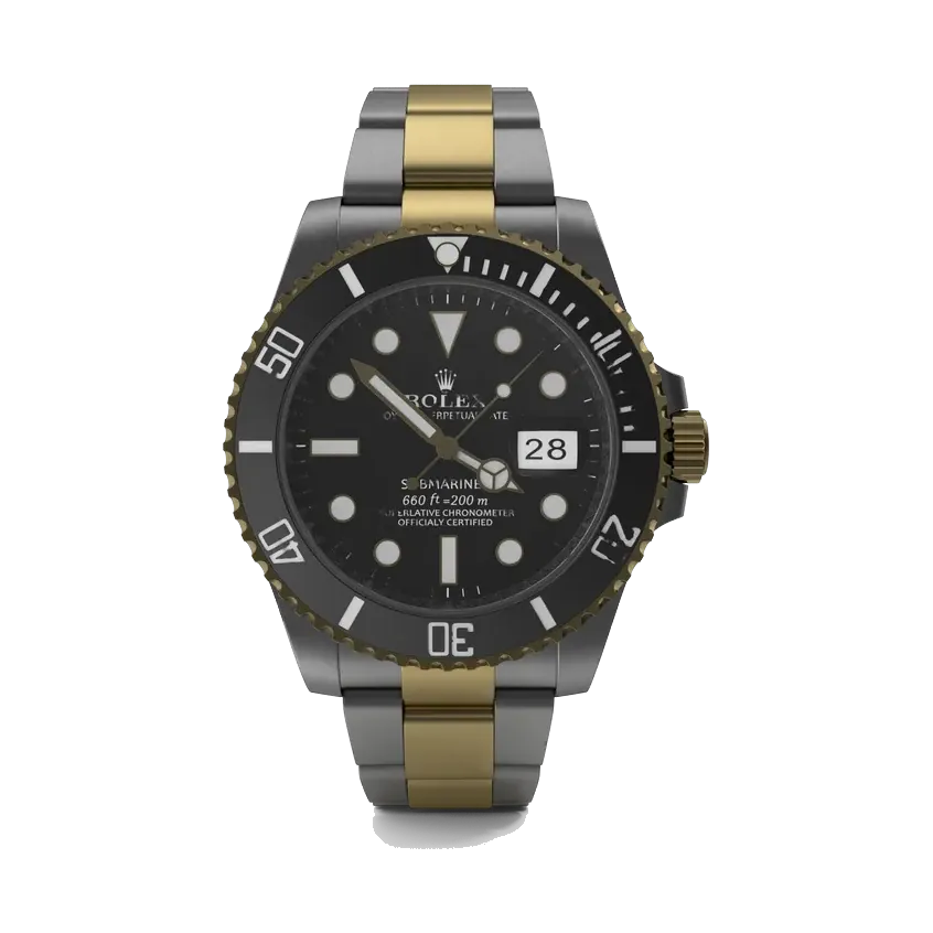 Rolex Submariner Date two-tone with black bezel, dial and bezel