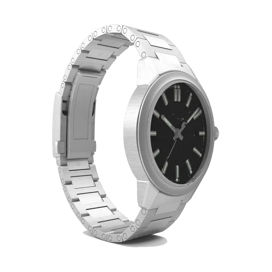 IWC Ingenieur Automatic in steel with black dial, bracelet profile
