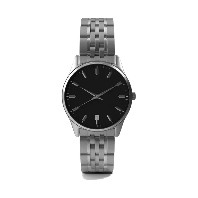 Casio Enticer steel watch with black dial, dial