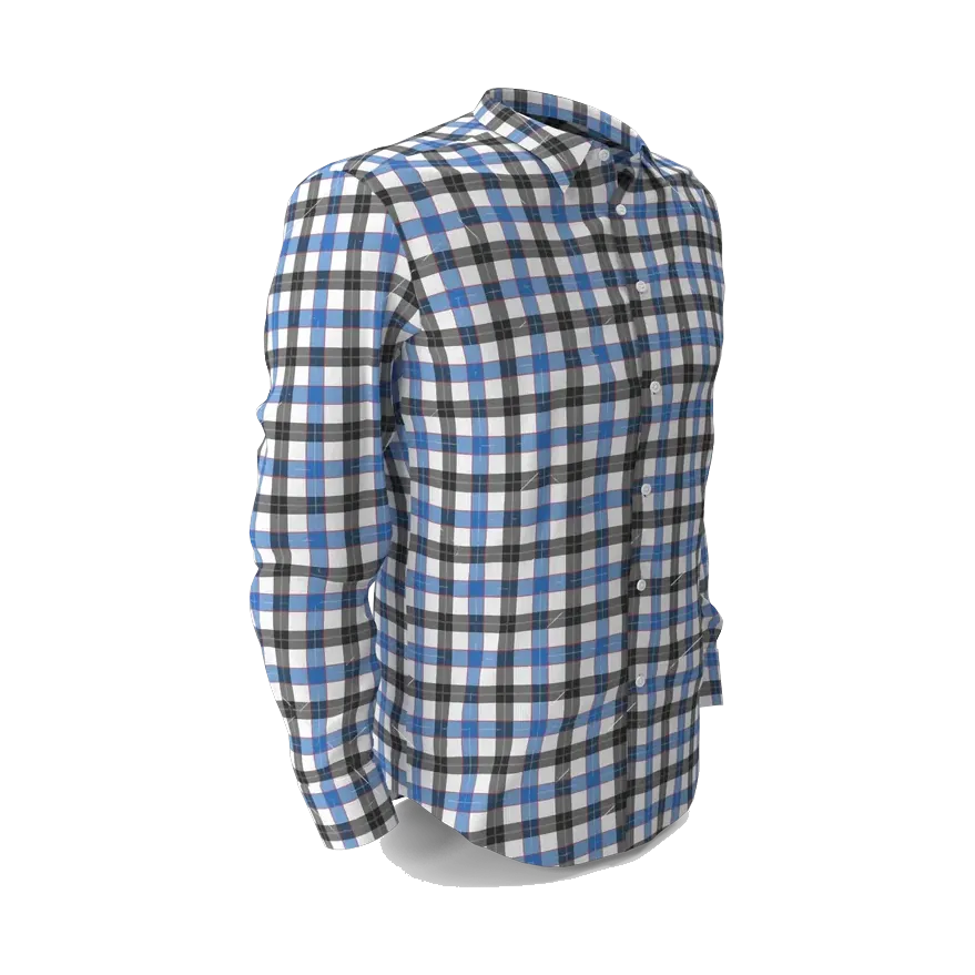 Town Team gingham Oxford shirt in blue and black, side