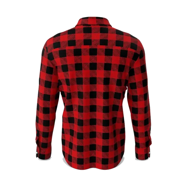 DeFacto red and black flannel check shirt, back