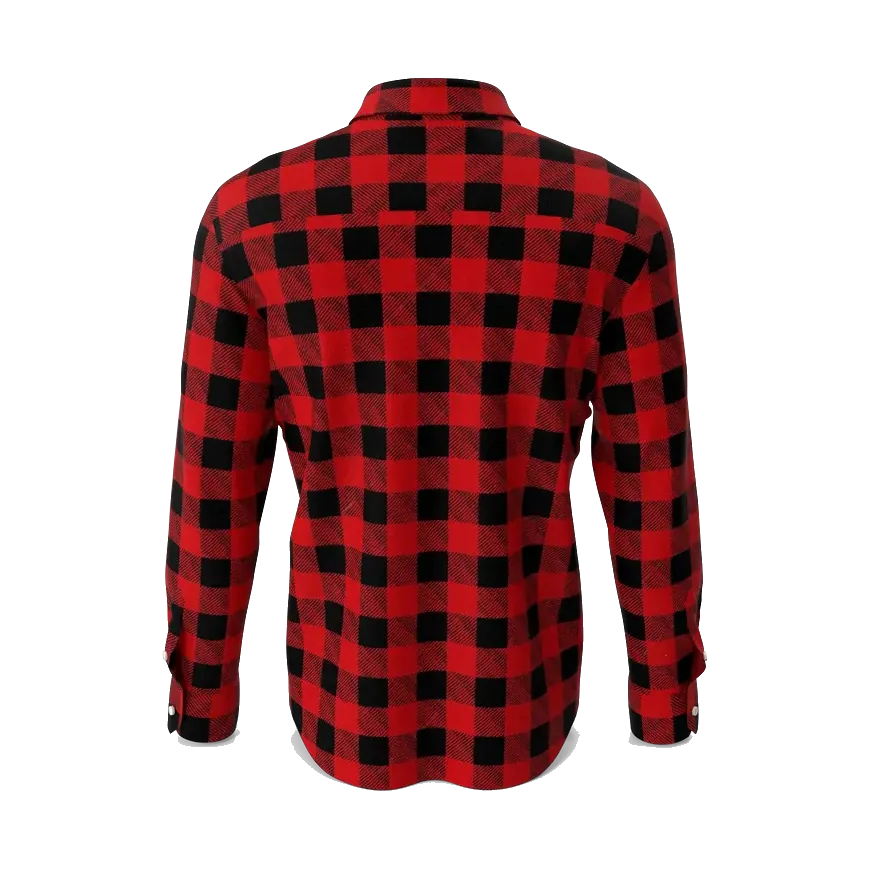 DeFacto red and black flannel check shirt, back
