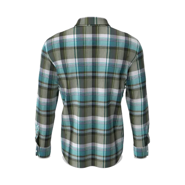 LC Waikiki green and blue check shirt, back