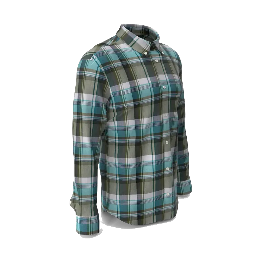 LC Waikiki green and blue check shirt, side