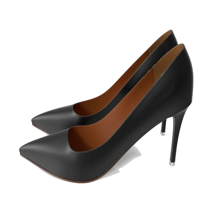 Charles & Keith black pointed-toe stiletto pumps, side