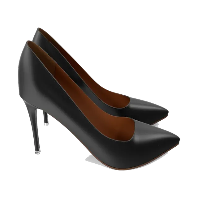 Charles & Keith black pointed-toe stiletto pumps, pair at an angle