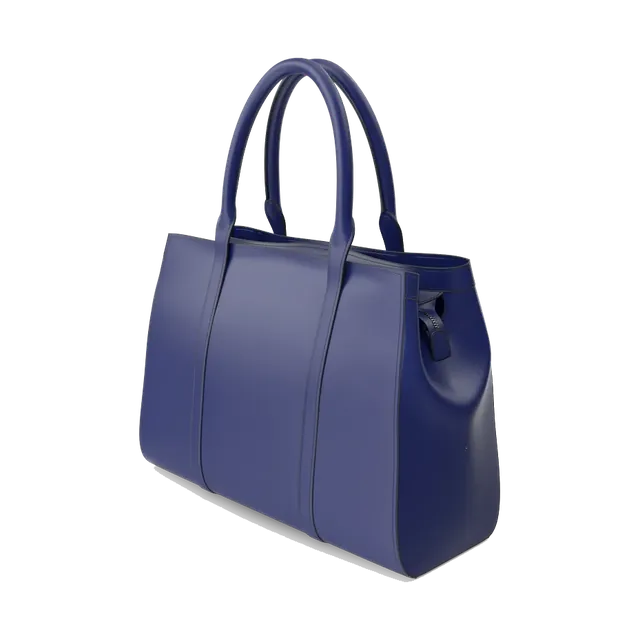 Charles & Keith double-handle tote bag in navy, angled view