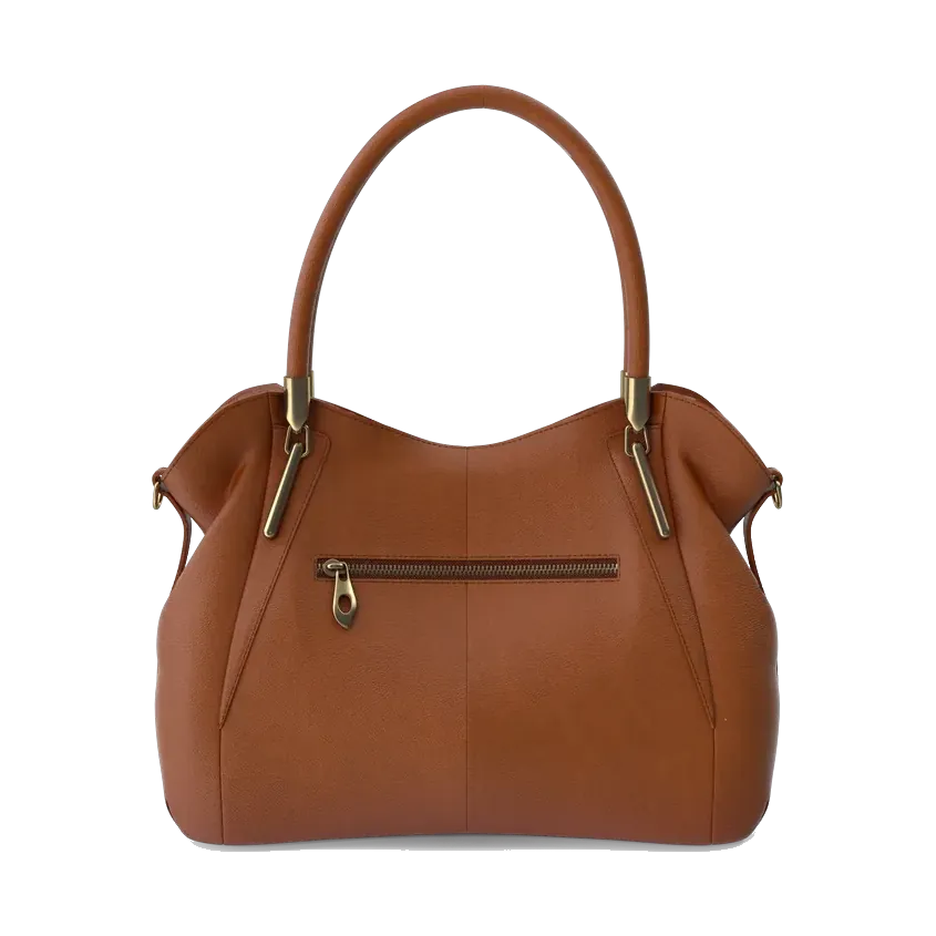 ALDO cognac leather hobo bag, front
