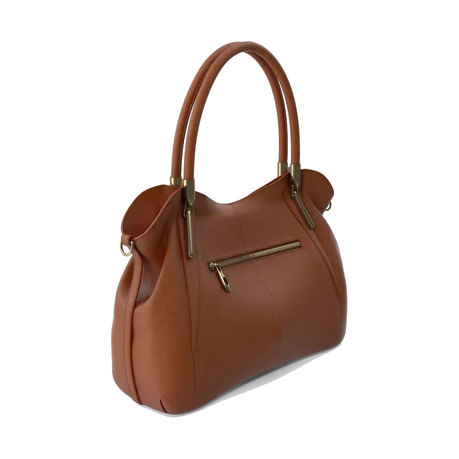 ALDO cognac leather hobo bag, angled view
