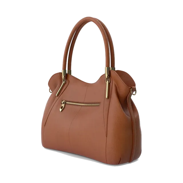 ALDO cognac leather hobo bag, angled from the other side