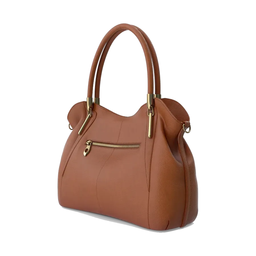 ALDO cognac leather hobo bag, angled from the other side
