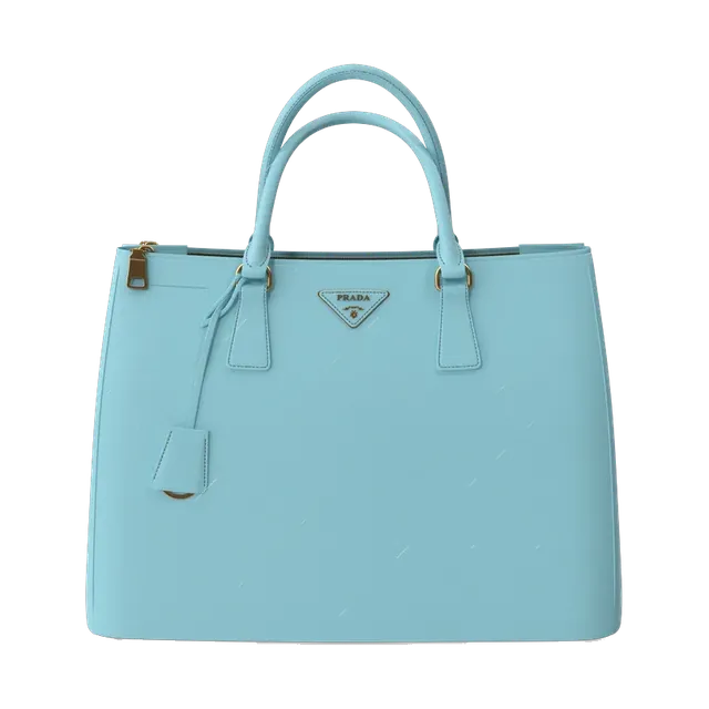 Prada Galleria Saffiano leather bag in celeste blue, front