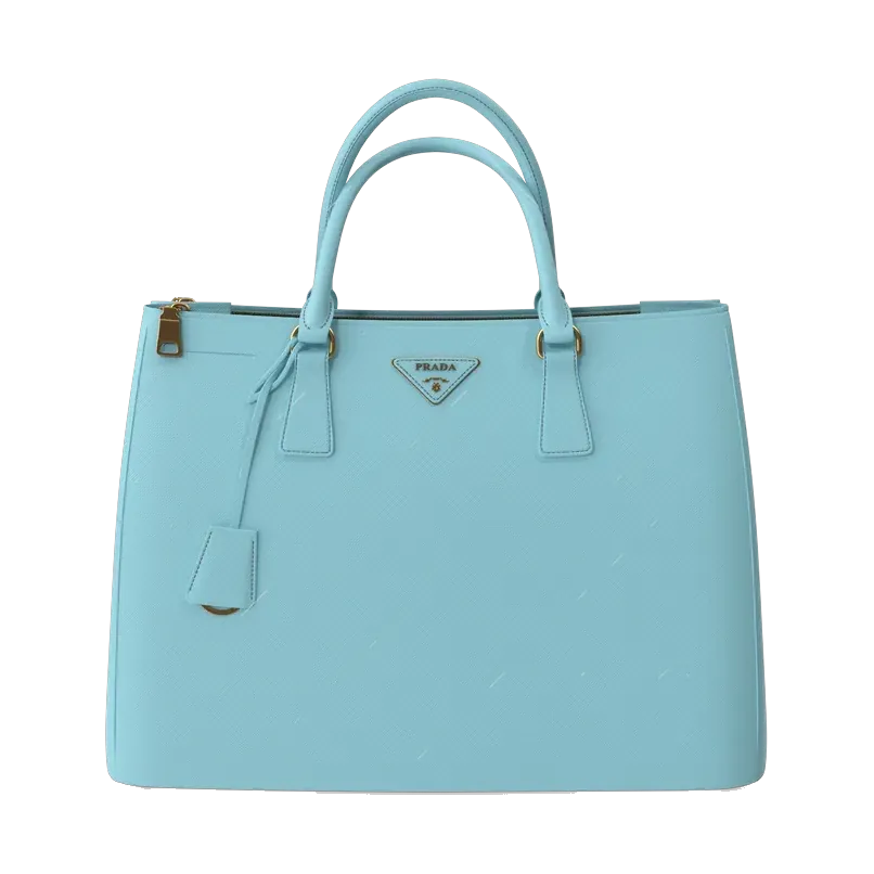 Prada Galleria Saffiano leather bag in celeste blue, front