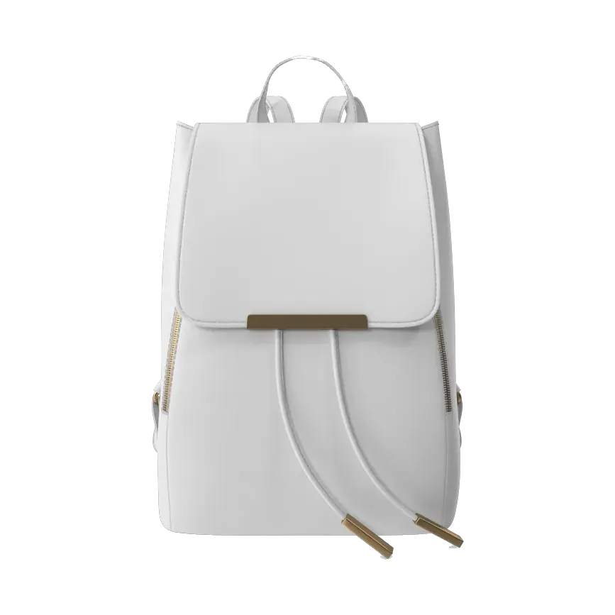 DeFacto white faux-leather mini backpack, front