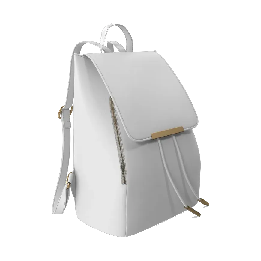 DeFacto white faux-leather mini backpack, side view