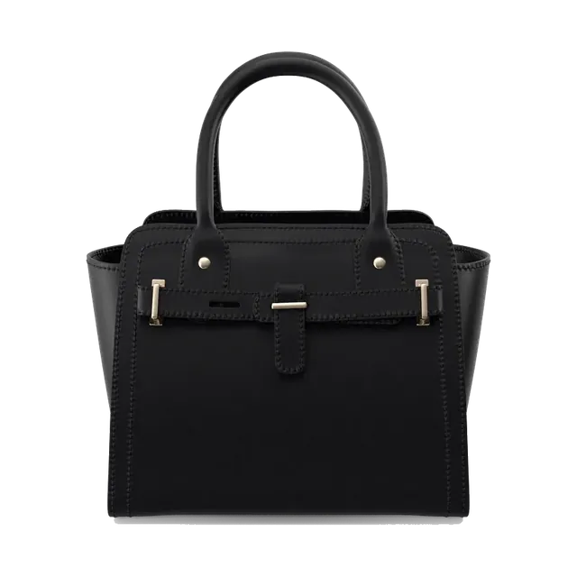 Max black structured top-handle bag, front