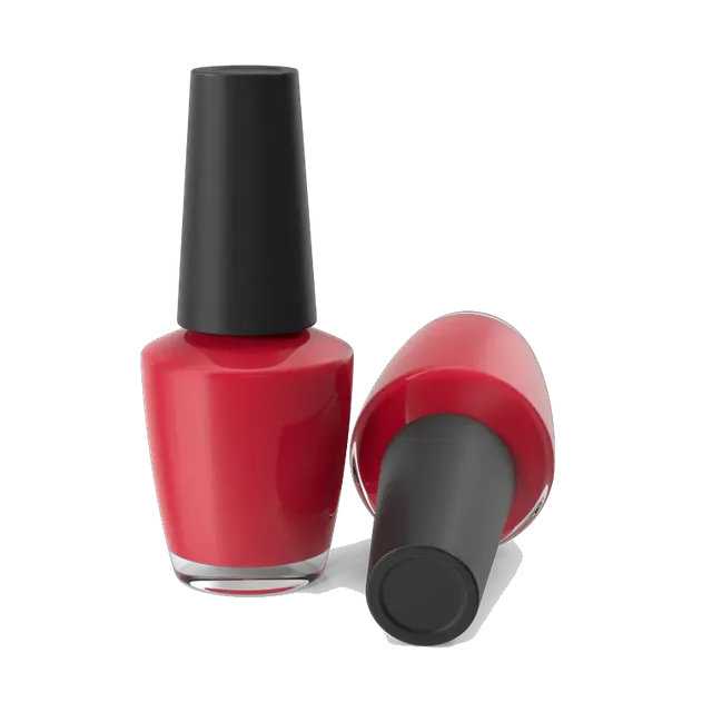 Golden Rose Rich Color nail lacquer in red, bottle and brush