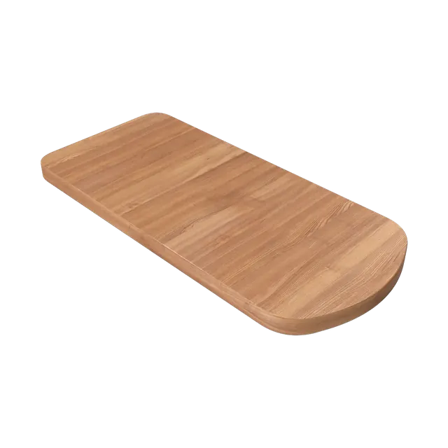 Beech-wood chopping board with a rounded end