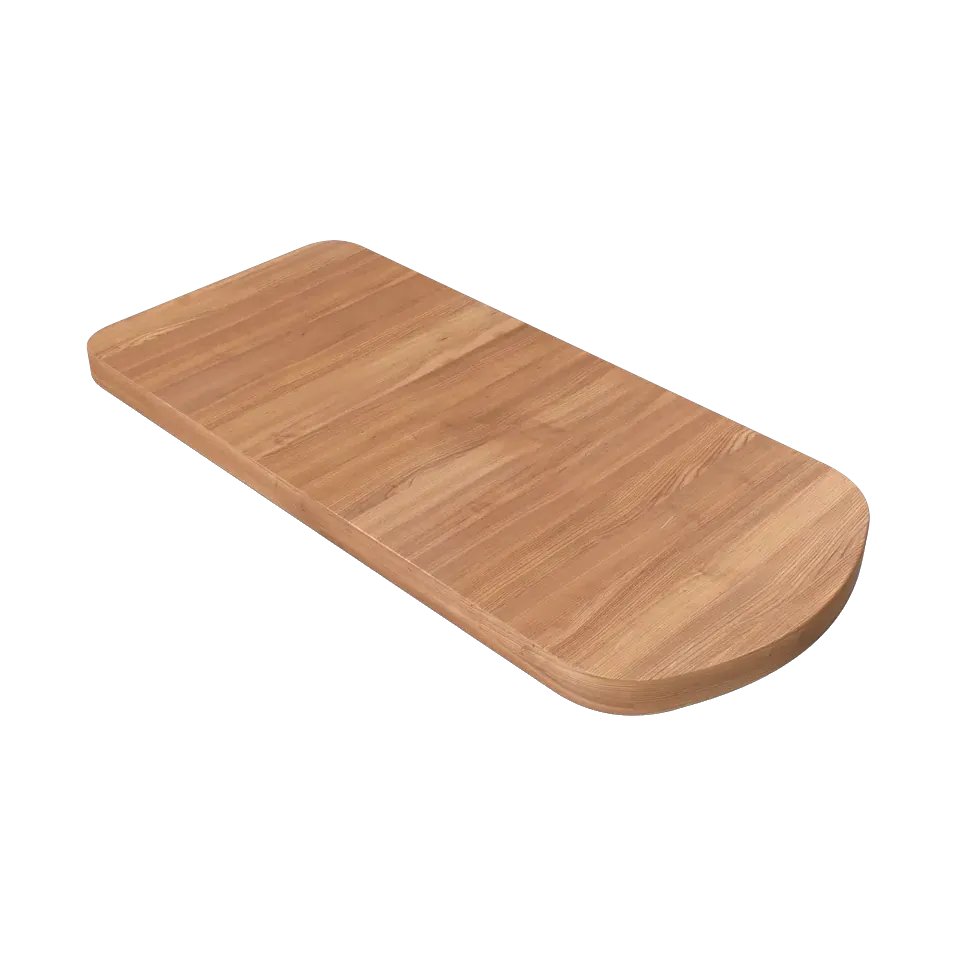 Beech-wood chopping board with a rounded end