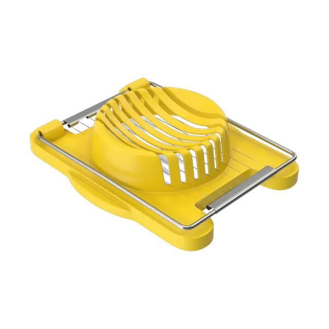 Yellow egg slicer with steel wires