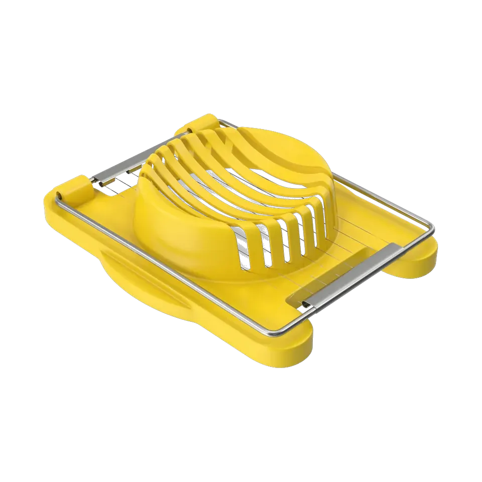 Yellow egg slicer with steel wires