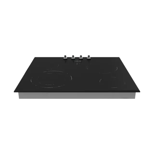 Beko 60 cm black ceramic hob with front knobs, rear view