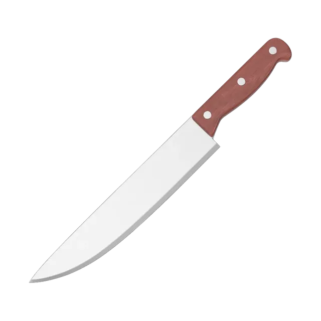 Chef's knife with a wooden handle